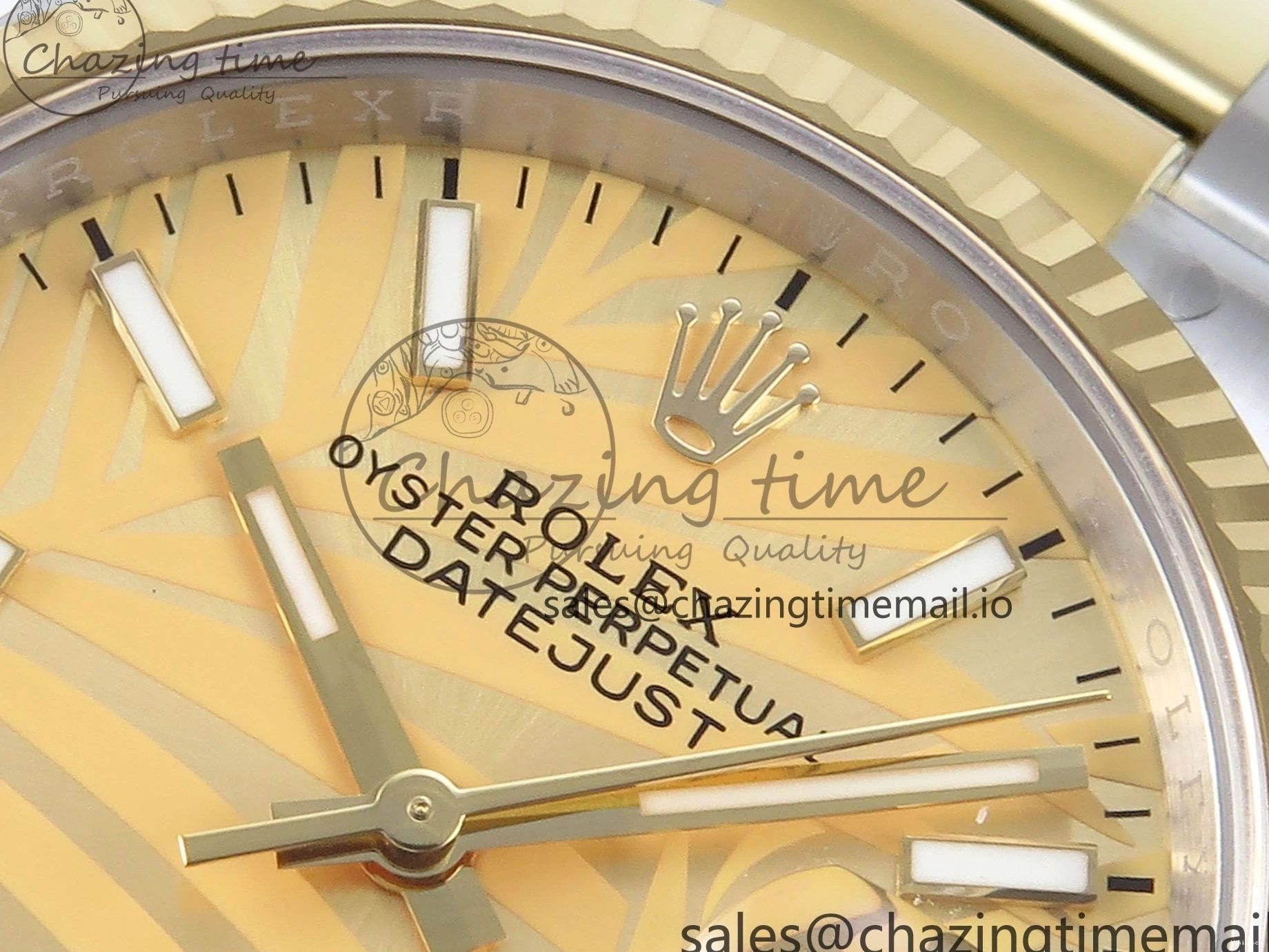 126233 Edition YG Dial 36 A3235 Bracelet on YG Best Leaf SS Stick Oyster DateJust EWEF 0505